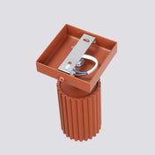 Applique murale LED cylindrique aluminium rouge ocre — vue 6