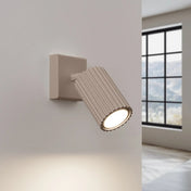 Applique murale LED cylindrique aluminium taupe minimaliste — vue 1