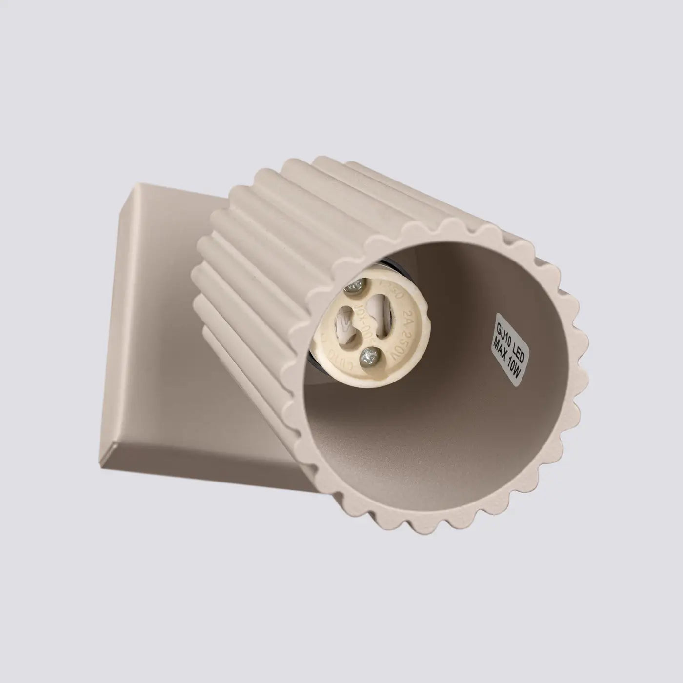 Applique murale LED cylindrique aluminium taupe minimaliste — vue 4