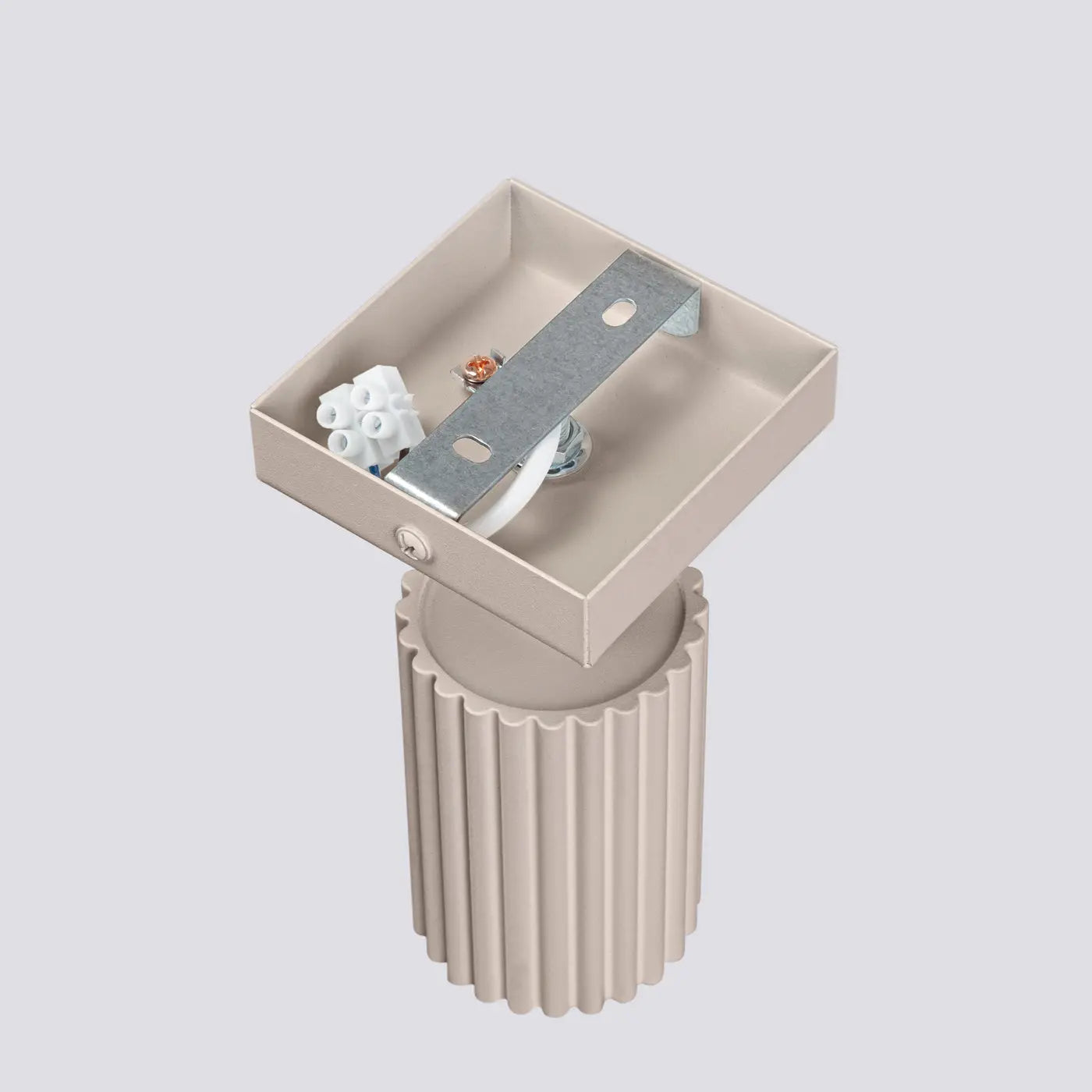 Applique murale LED cylindrique aluminium taupe minimaliste — vue 6