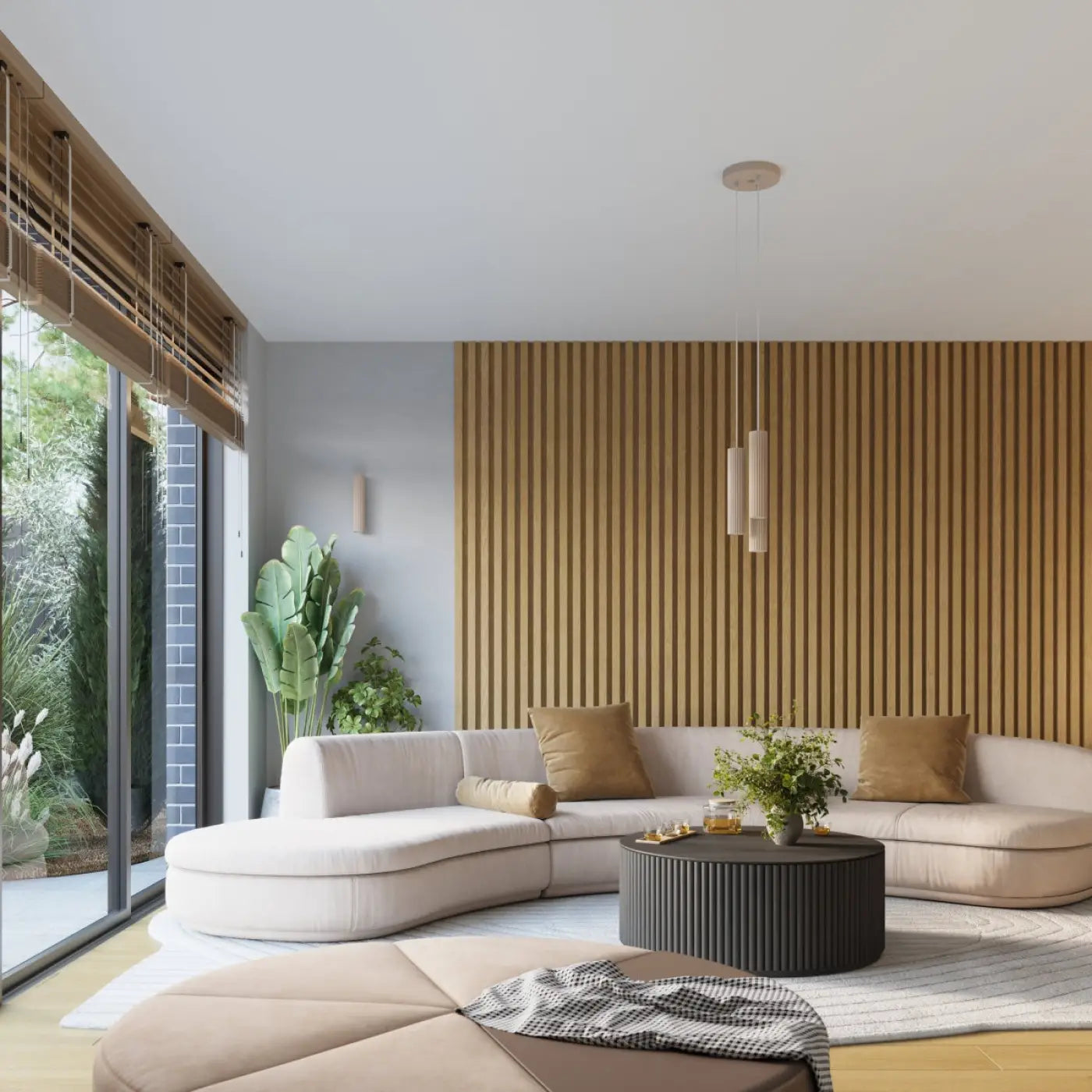 Applique murale LED cylindrique aluminium taupe minimaliste — vue 7