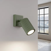 Applique murale LED cylindrique aluminium vert olive moderne — vue 1