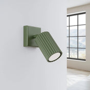 Applique murale LED cylindrique aluminium vert olive moderne — vue 2