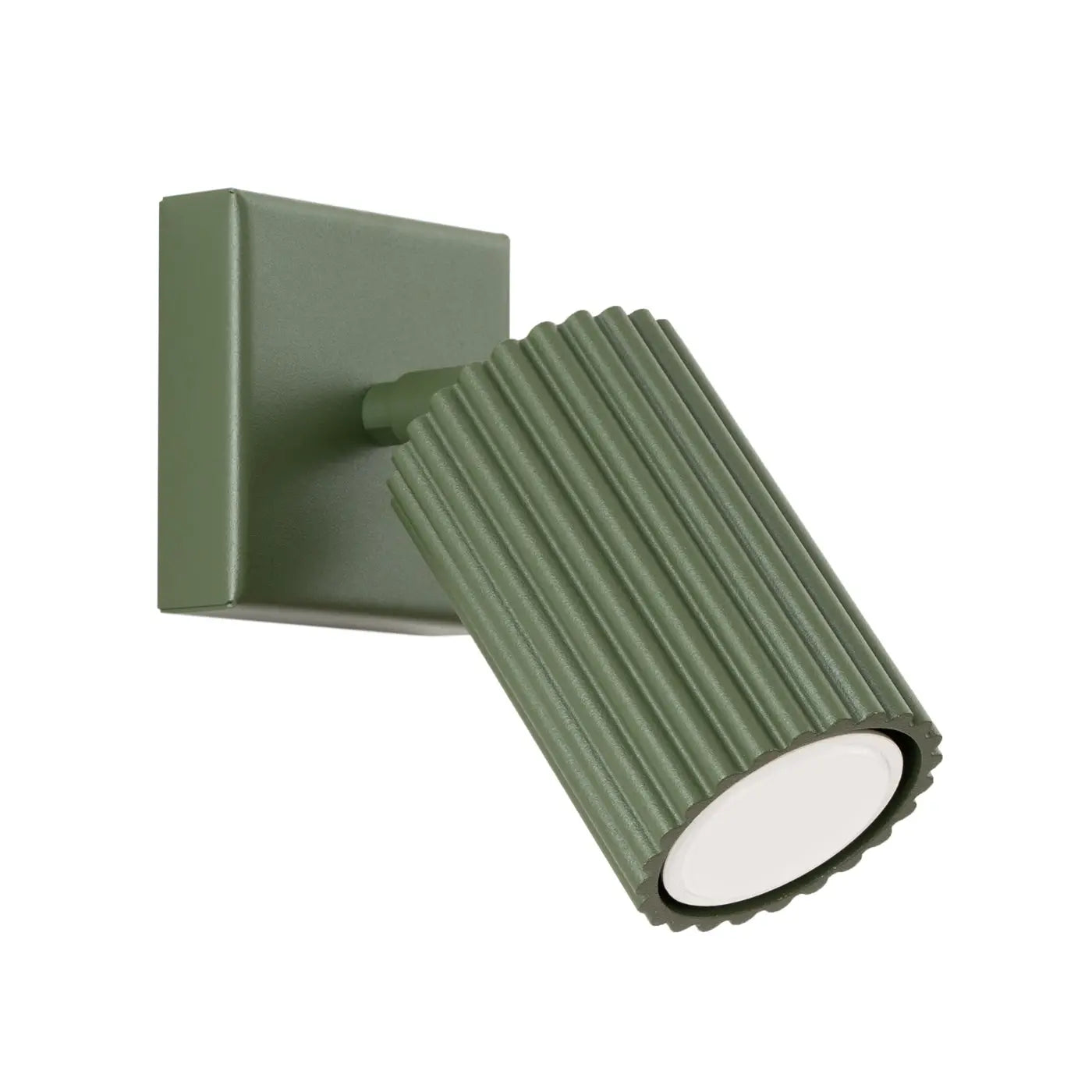 Applique murale LED cylindrique aluminium vert olive moderne — vue 3