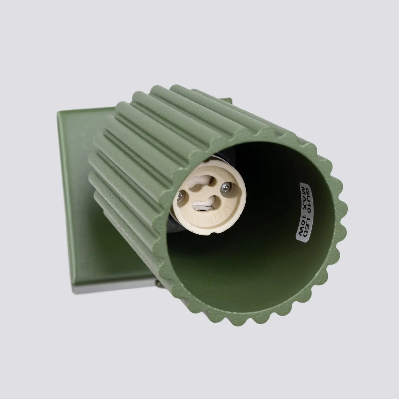 Applique murale LED cylindrique aluminium vert olive moderne — vue 6