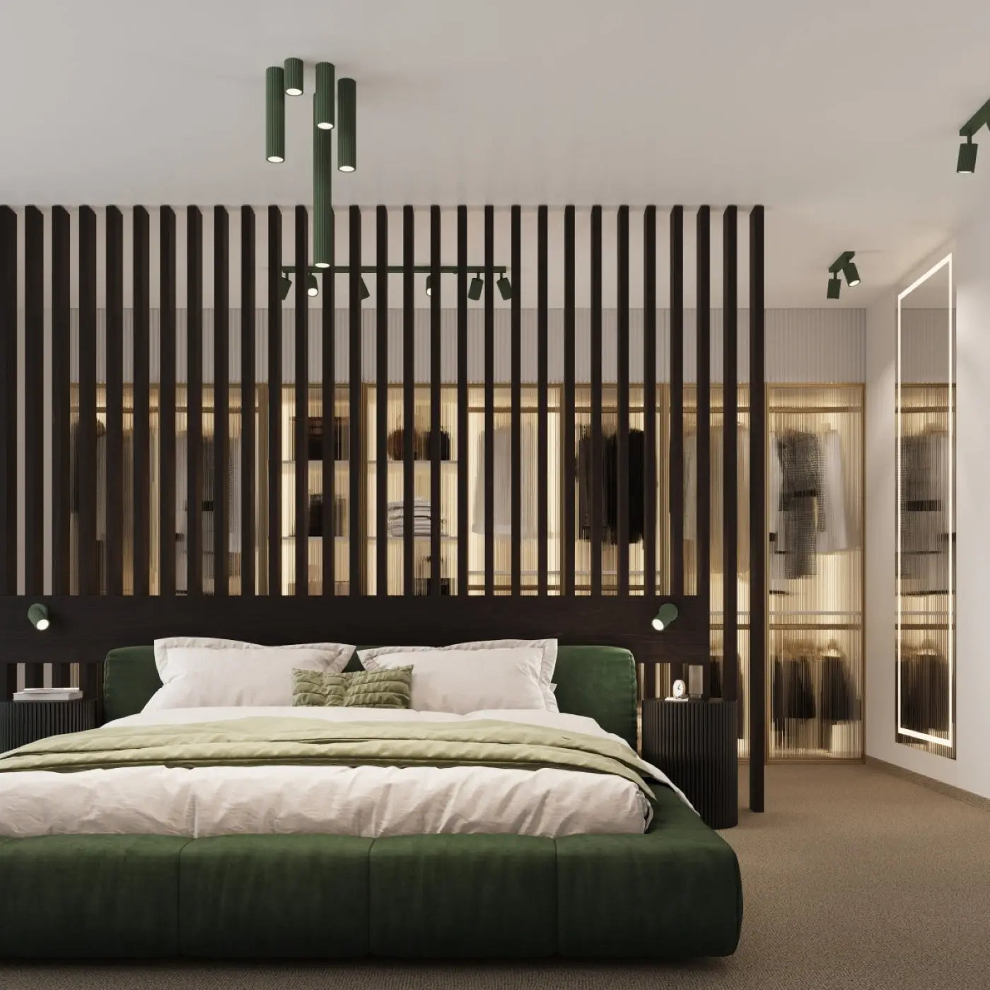 Applique murale LED cylindrique aluminium vert olive moderne — vue 7