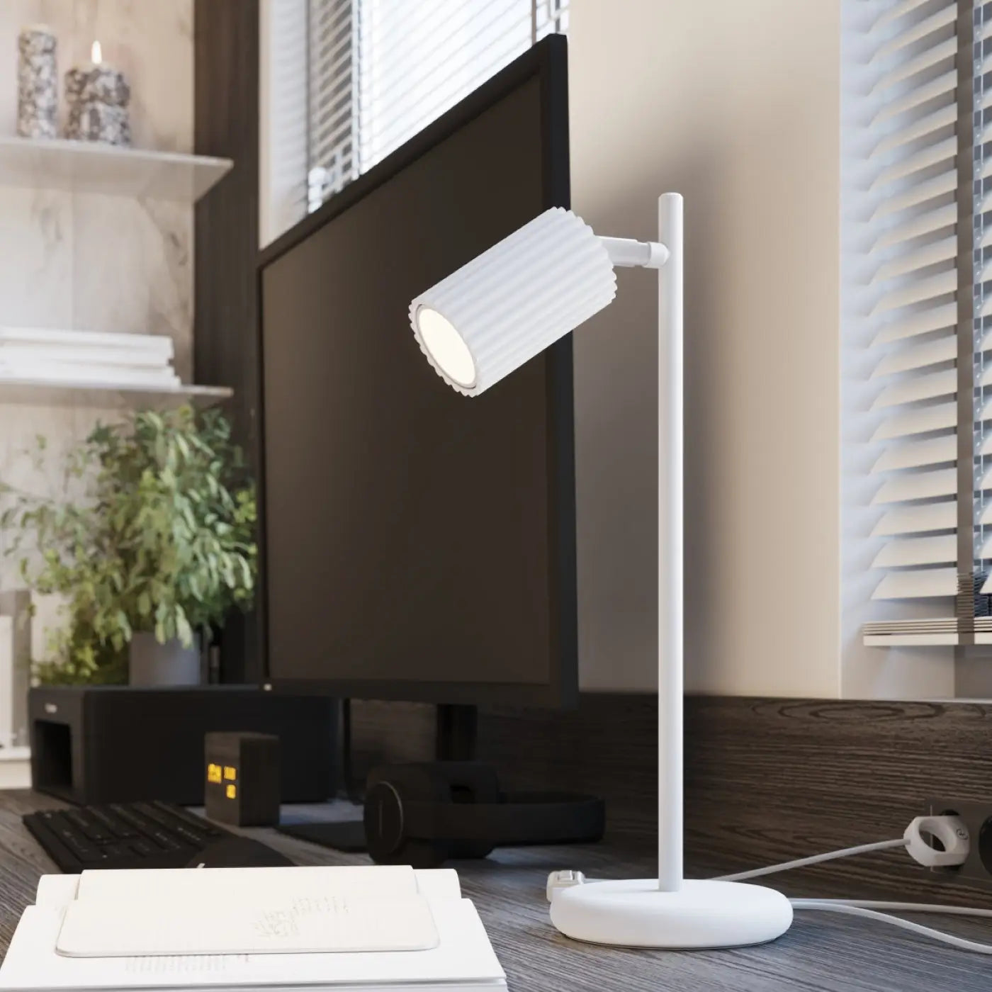 Applique murale LED cylindrique blanche minimaliste GU10 — vue 10