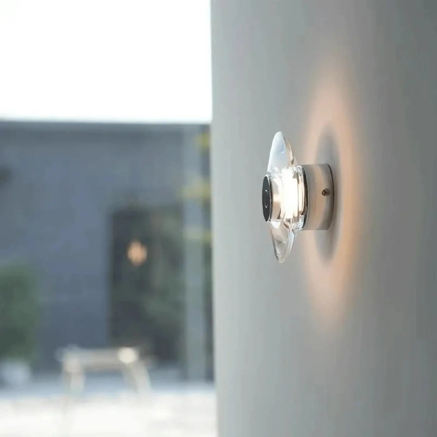 Applique murale LED cylindrique en acier gris minimaliste — vue 3