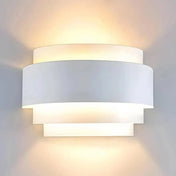 Applique murale LED cylindrique en métal noir et blanc — vue 1