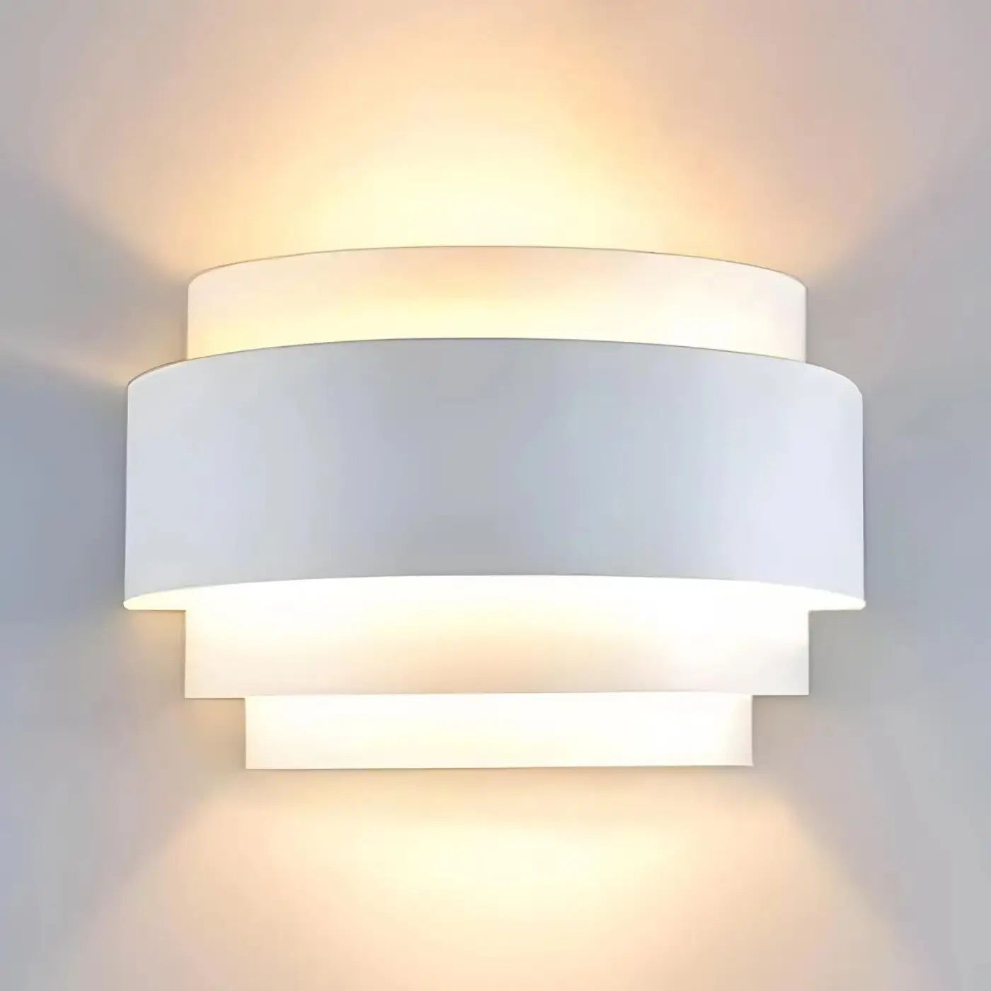Applique murale LED cylindrique en métal noir et blanc — vue 1