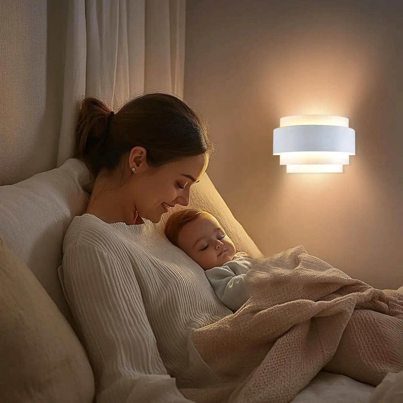 Applique murale LED cylindrique en métal noir et blanc — vue 2