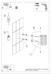 Applique murale LED cylindrique noire aluminium et acrylique — vue 12