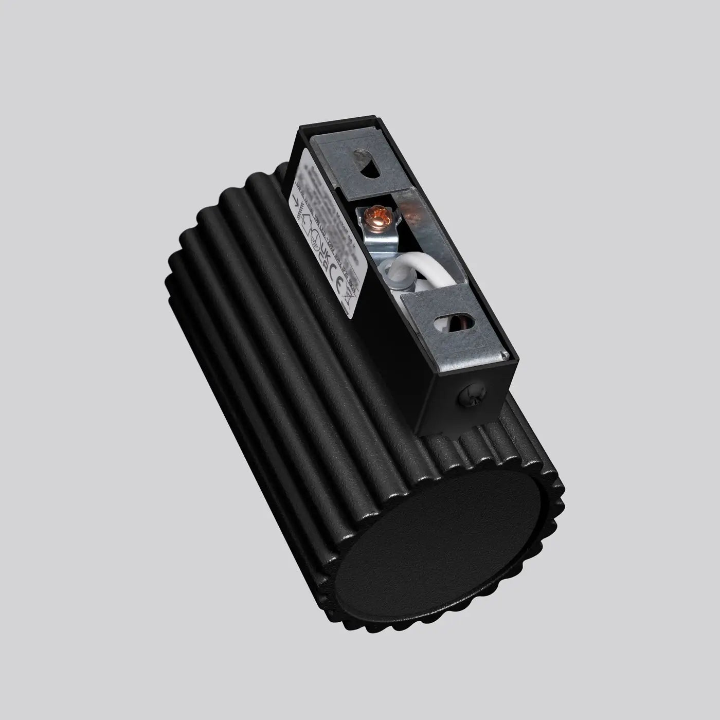 Applique murale LED cylindrique noire aluminium et acrylique — vue 3