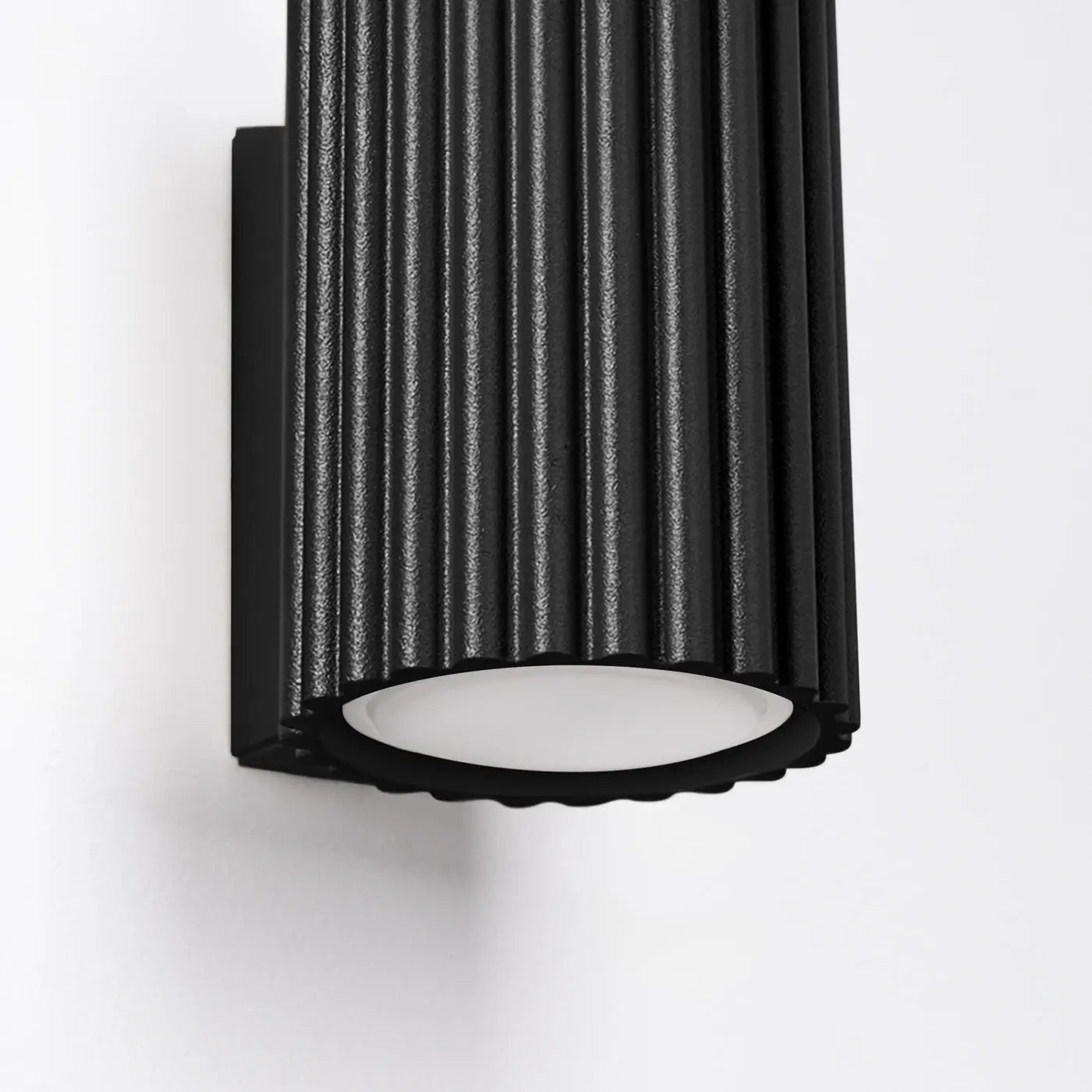 Applique murale LED cylindrique noire aluminium et acrylique — vue 5