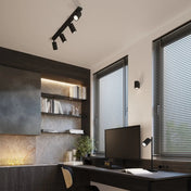 Applique murale LED cylindrique noire aluminium et acrylique — vue 9