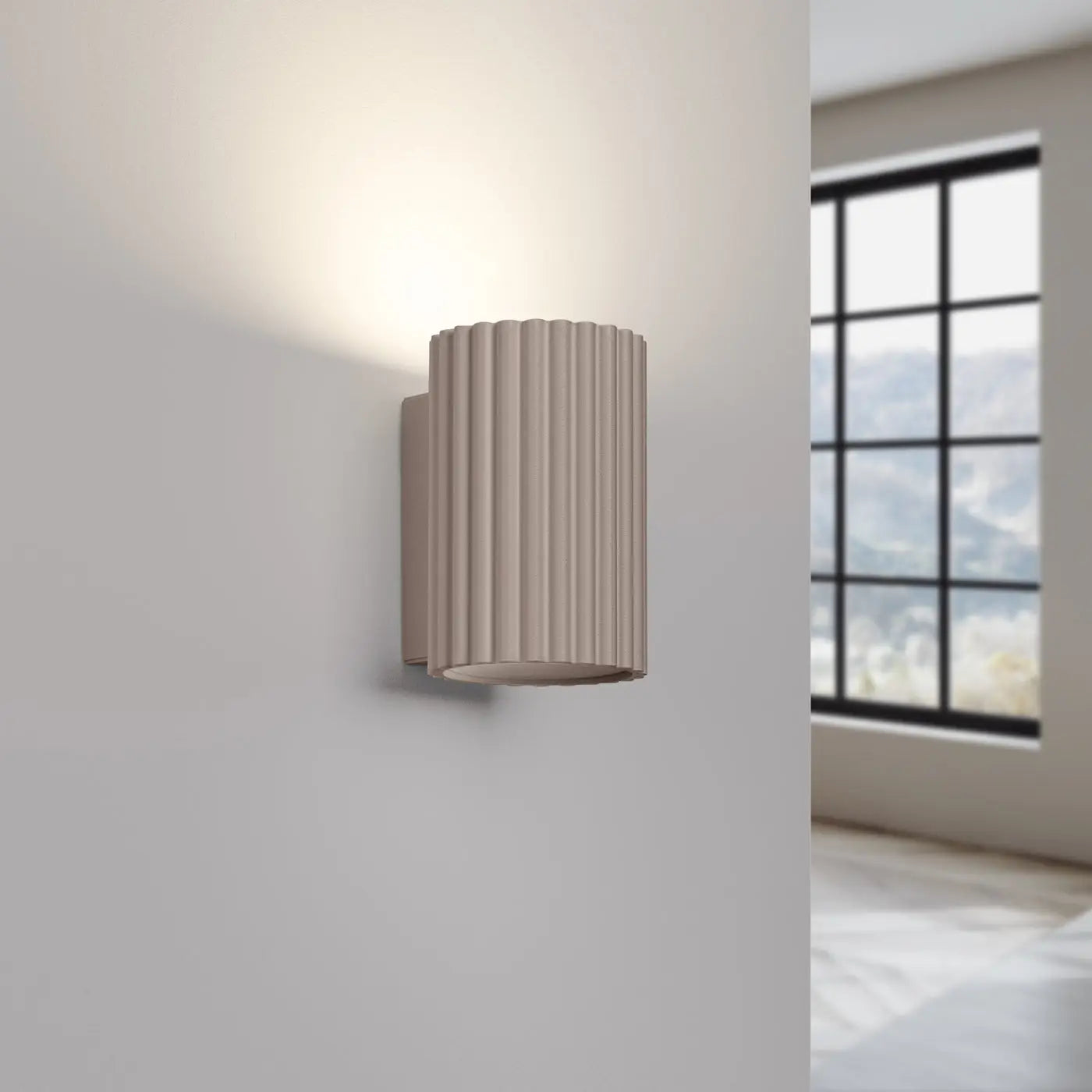 Applique murale LED cylindrique taupe blanc chaud 3000K — vue 6