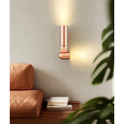 Applique murale LED cylindrique verre noir et rosé — vue 3