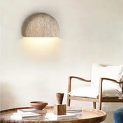 Applique murale LED demi-lune en pierre beige IP65 — vue 4