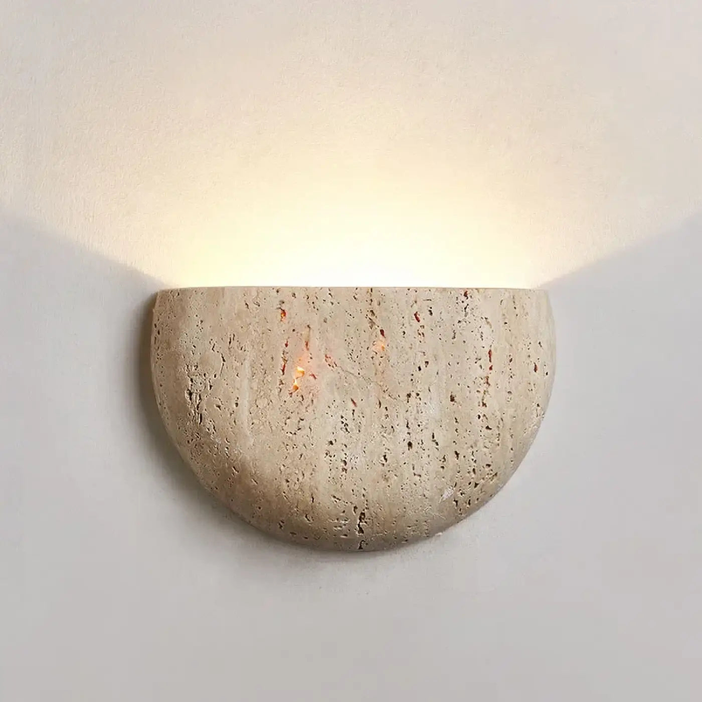 Applique murale LED demi-lune en pierre beige IP65 — vue 5