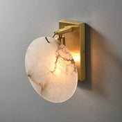 Applique murale LED design ronde en marbre et doré — vue 2