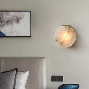 Applique murale LED design ronde en marbre et doré — vue 5
