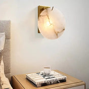 Applique murale LED design ronde en marbre et doré — vue 6