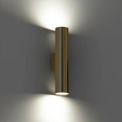 Applique murale LED dorée 2 lumières en acier poli — vue 1
