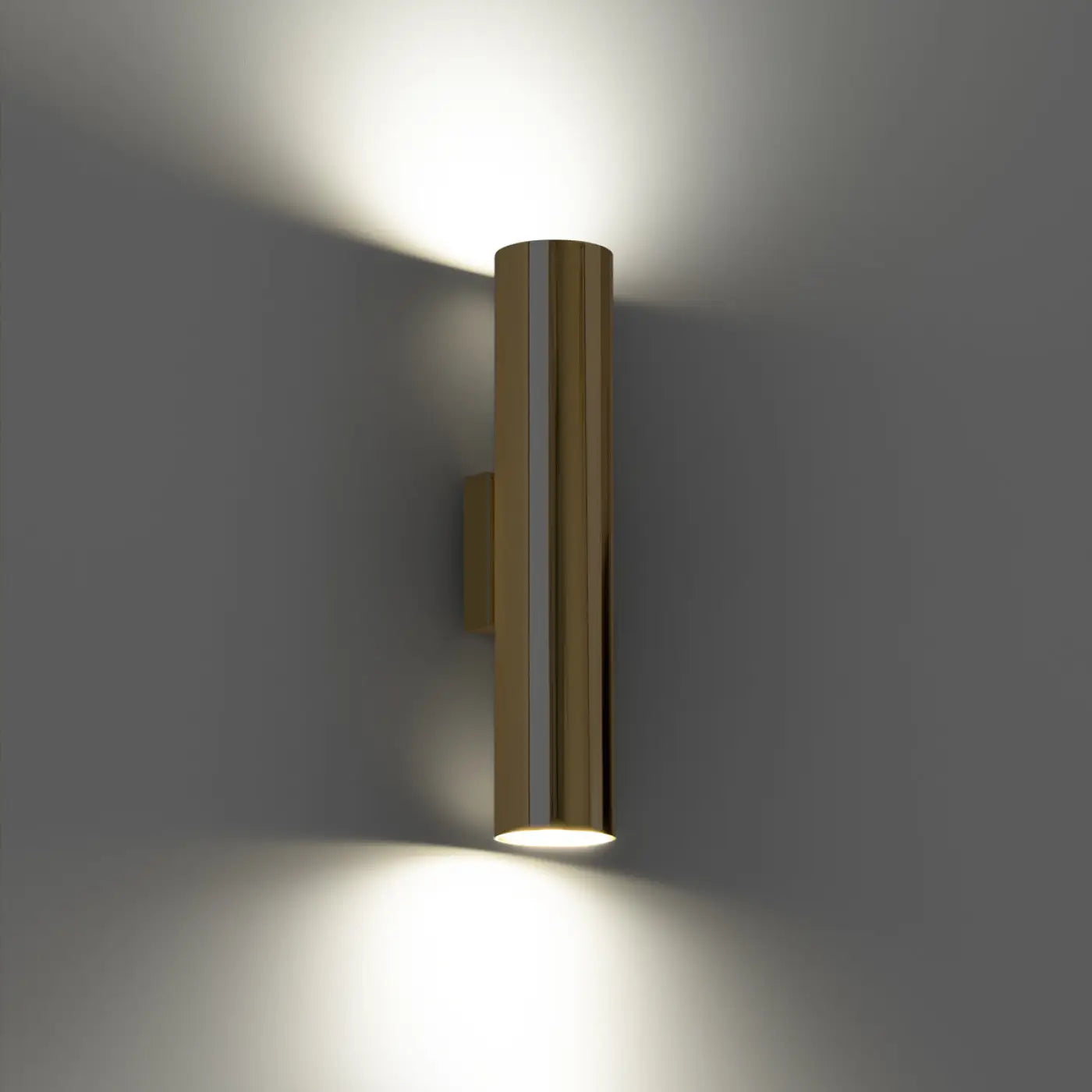 Applique murale LED dorée 2 lumières en acier poli — vue 1
