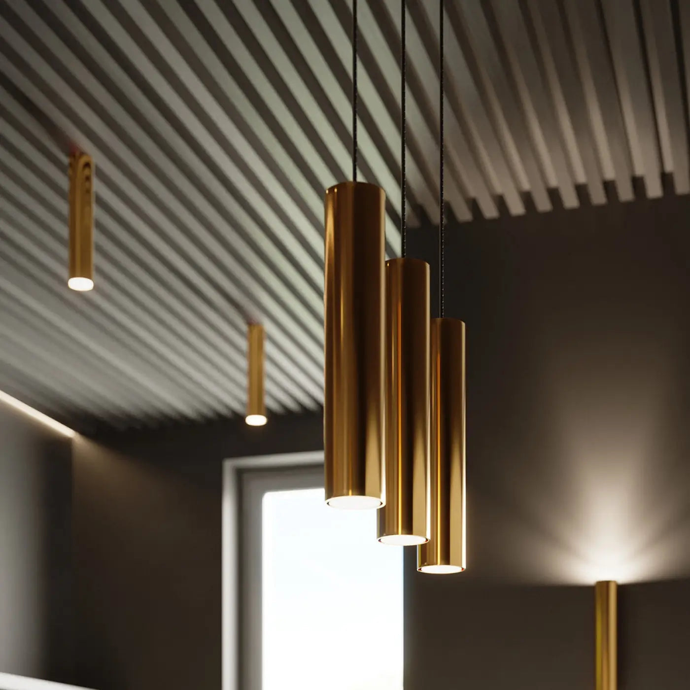 Applique murale LED dorée 2 lumières en acier poli — vue 5