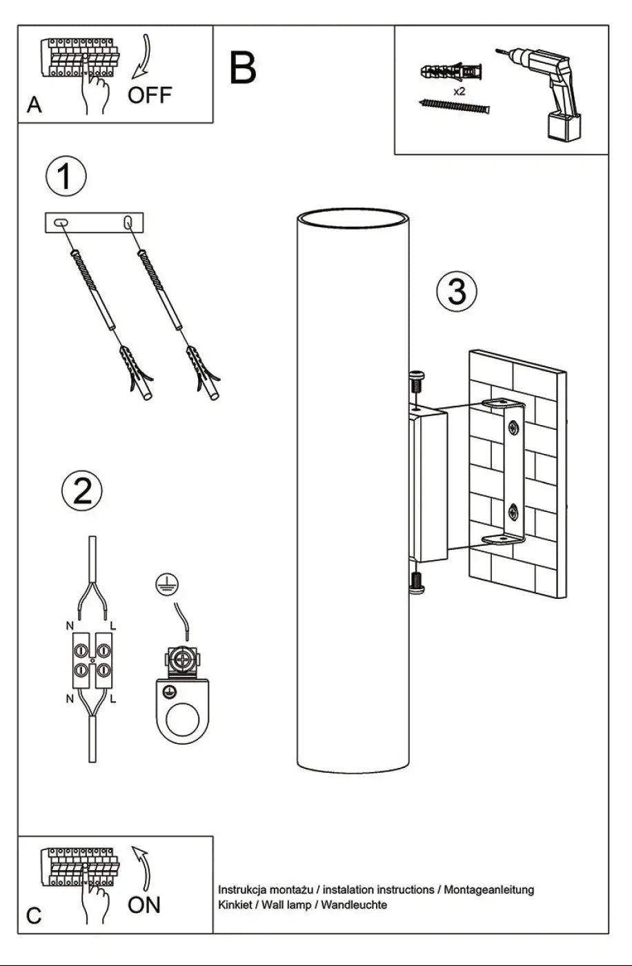 Applique murale LED dorée 2 lumières en acier poli — vue 9