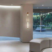 Applique murale LED dorée 3 globes en verre et métal noir — vue 2