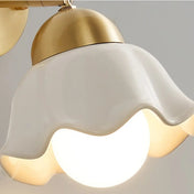 Applique murale LED dorée abat-jour fleur céramique — vue 4