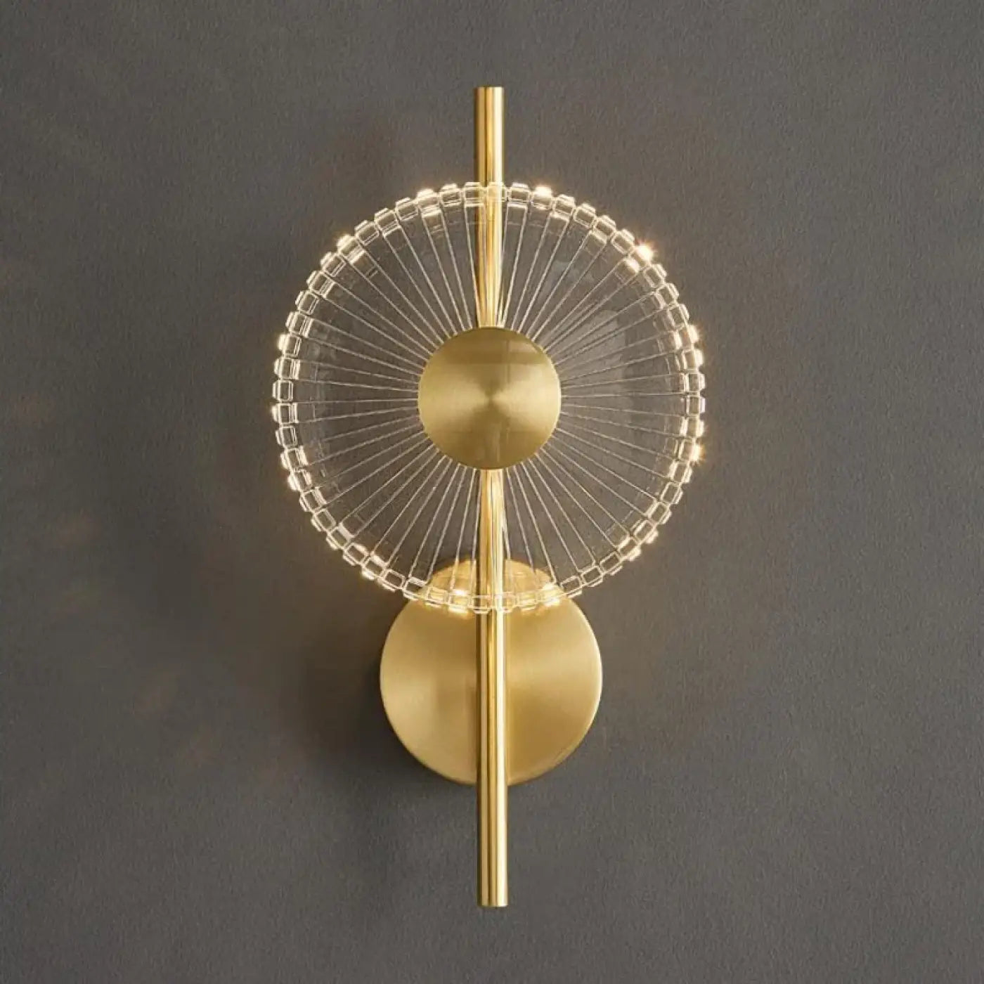 Applique murale LED dorée cercle en métal et acrylique — vue 1