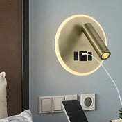 Applique murale LED dorée circulaire alimentation USB — vue 2