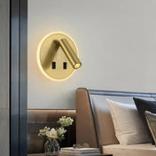 Applique murale LED dorée circulaire alimentation USB — vue 3