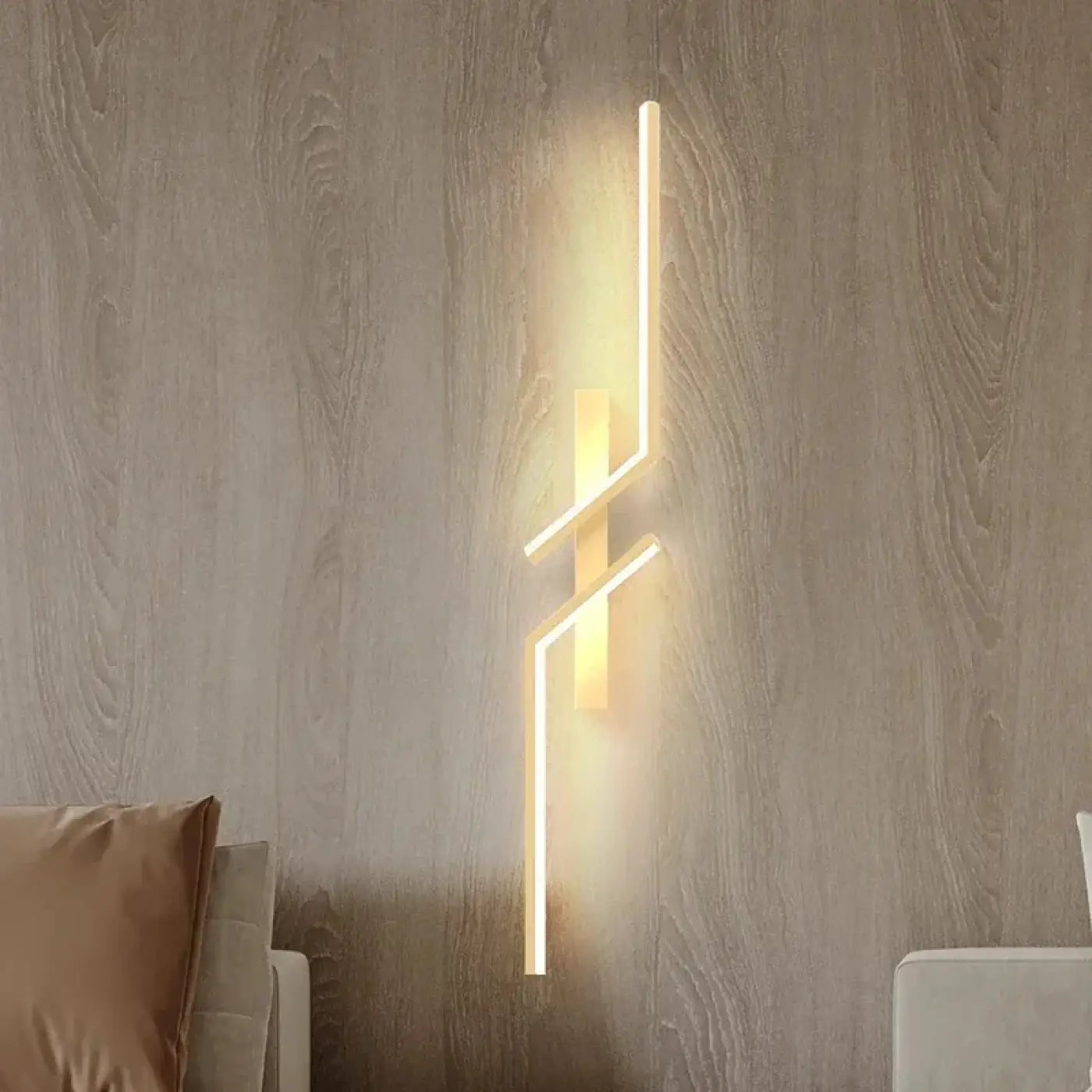 Applique murale LED dorée courbée en aluminium réglable — vue 1