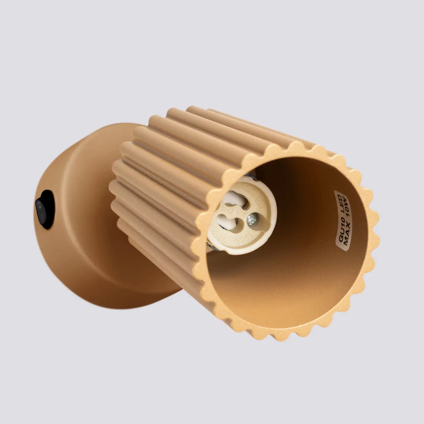 Applique murale LED dorée cylindrique avec interrupteur — vue 4