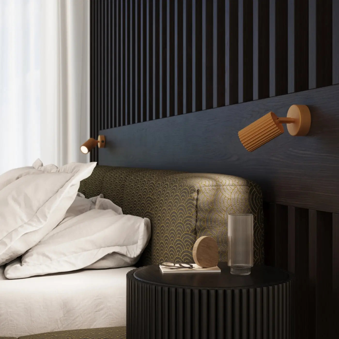 Applique murale LED dorée cylindrique avec interrupteur — vue 8