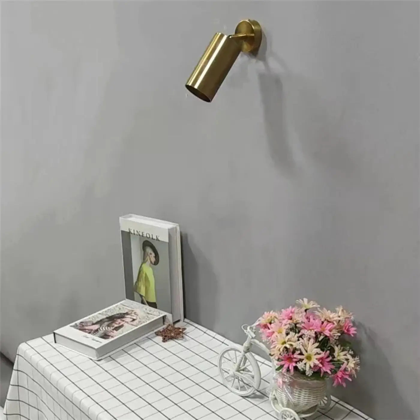 Applique murale LED dorée cylindrique compacte E27 — vue 2