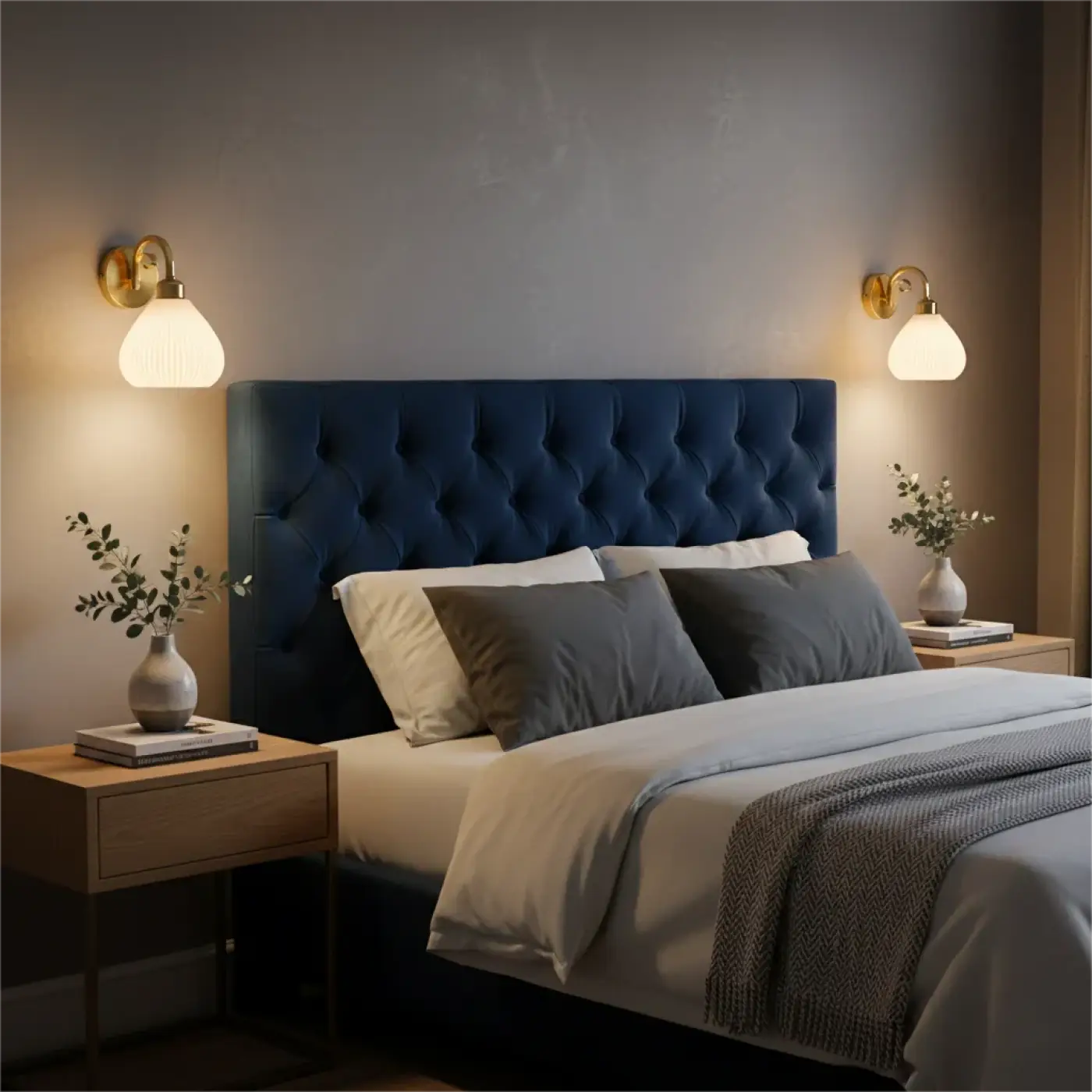 Applique murale LED dorée en métal et céramique vintage — vue 2