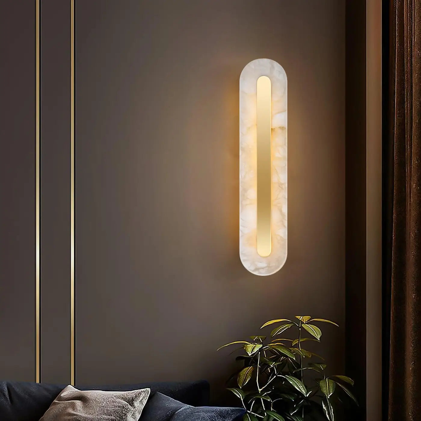 Applique murale LED dorée en verre et aluminium — vue 2