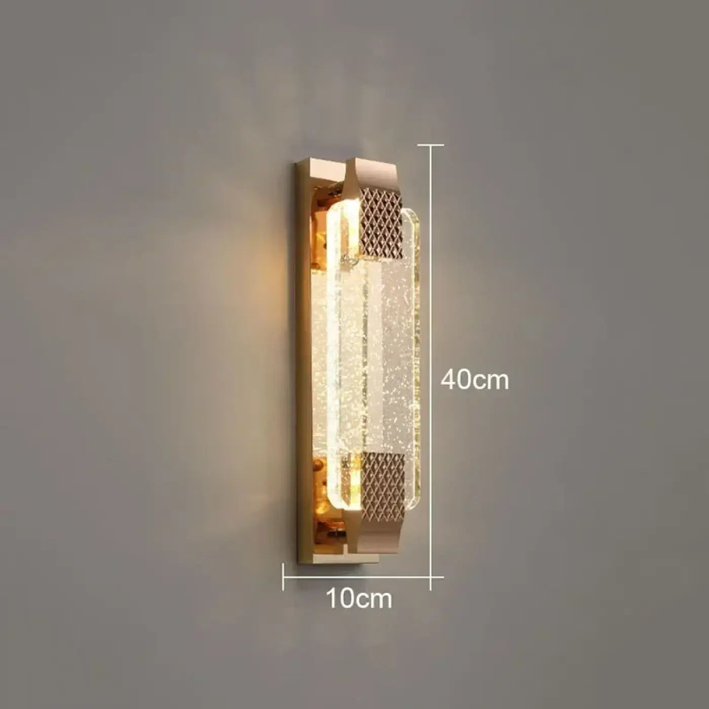 Applique murale LED dorée en verre style Art Déco IP65 — vue 1