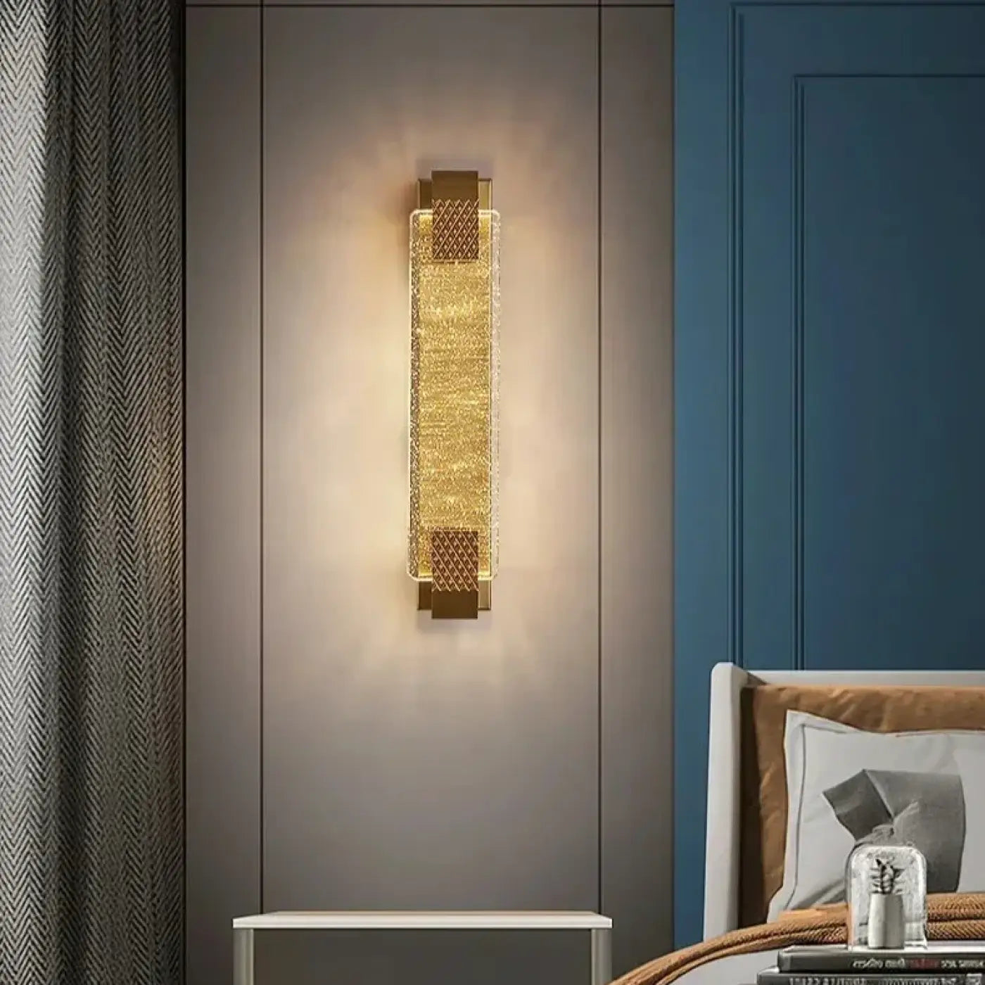 Applique murale LED dorée en verre style Art Déco IP65 — vue 2