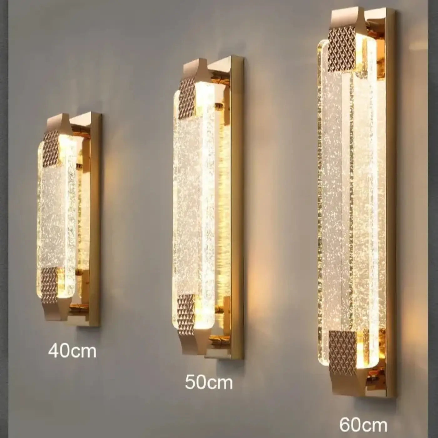 Applique murale LED dorée en verre style Art Déco IP65 — vue 3