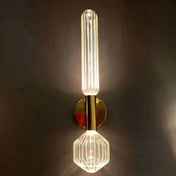 Applique murale LED dorée en verre style Art Déco — vue 1