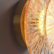 Applique murale LED dorée en verre style soleil — vue 5