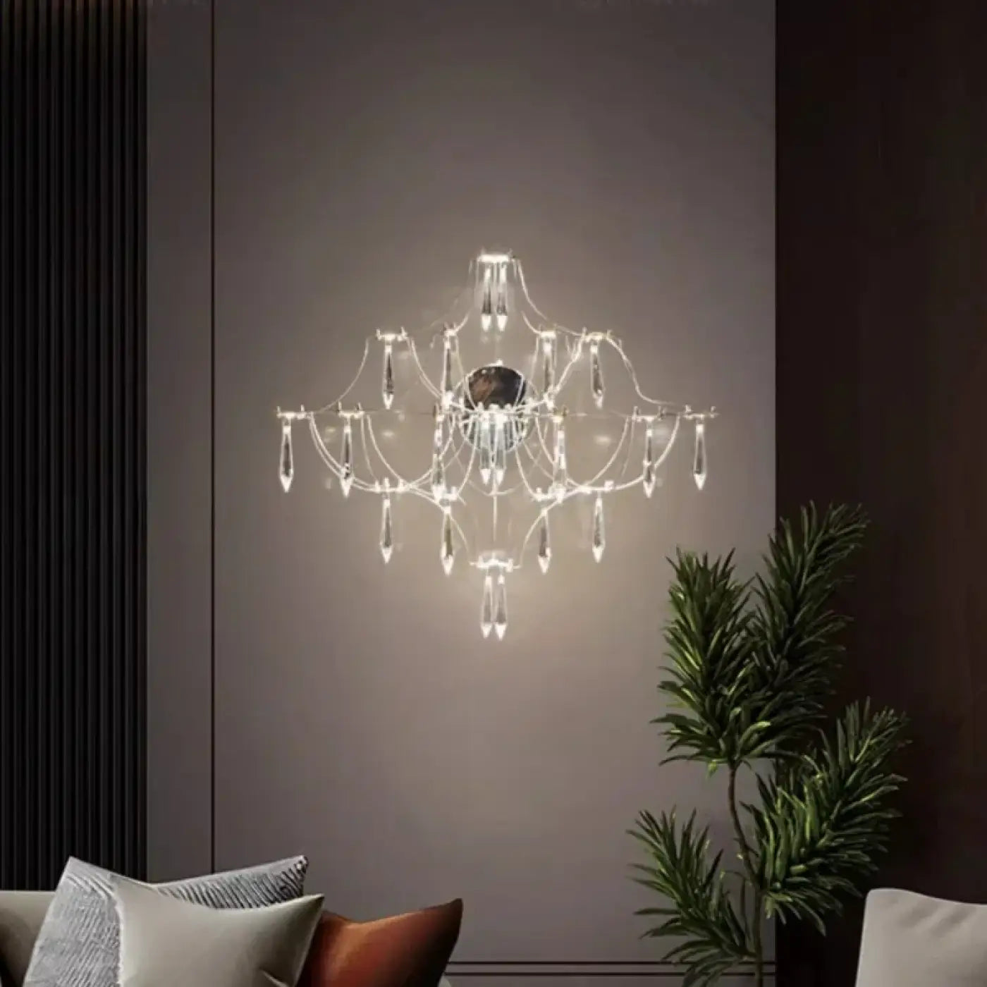 Applique murale LED dorée et argentée en métal dimmable — vue 6