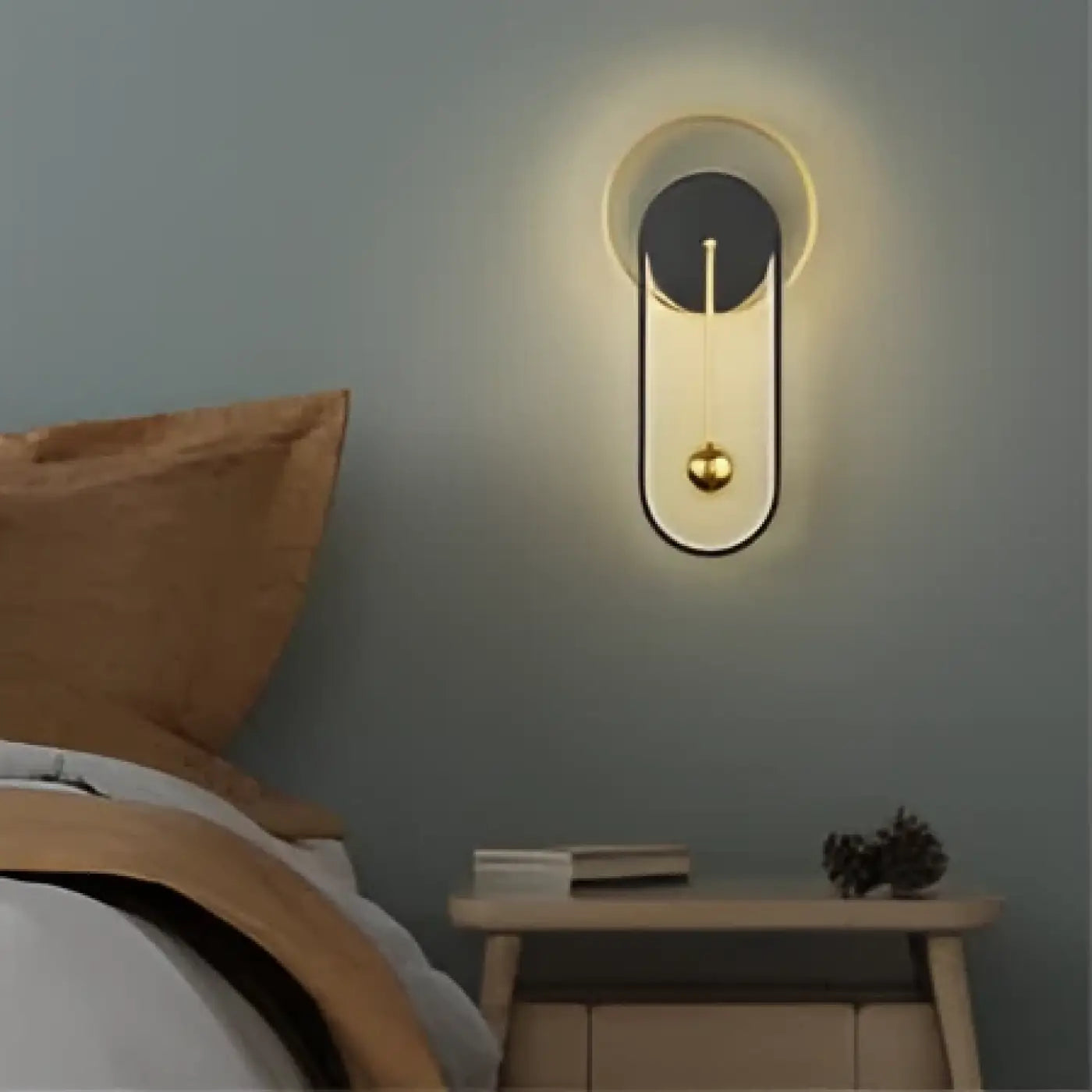 Applique murale LED dorée et noire à deux éclairages — vue 3