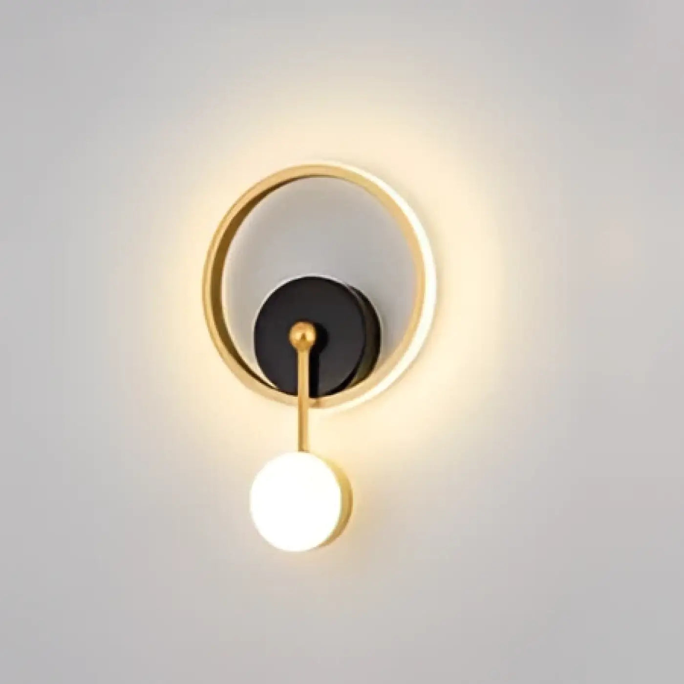 Applique murale LED dorée et noire à globe et halo — vue 4