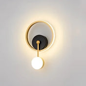 Applique murale LED dorée et noire à globe et halo — vue 4